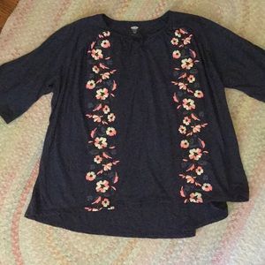 Navy flowered shirt from old navy